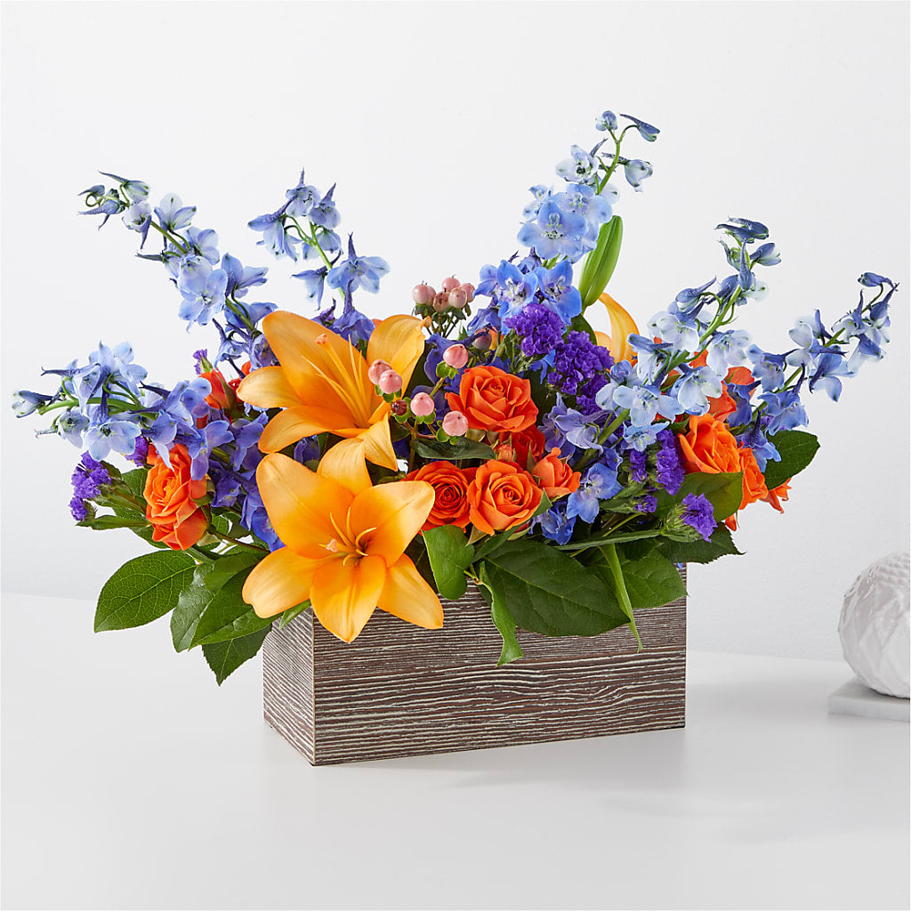 Radiant Citrus Box Bouquet – ANGEL'S FLOWERS AND GIFTS, San Jose CA
