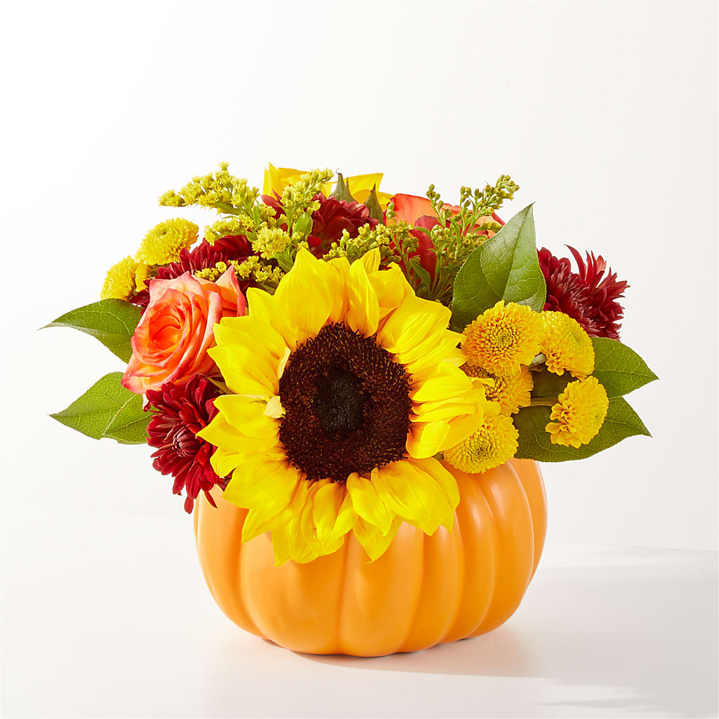 Golden Gourd Pumpkin Bouquet – ANGEL'S FLOWERS AND GIFTS, San Jose CA