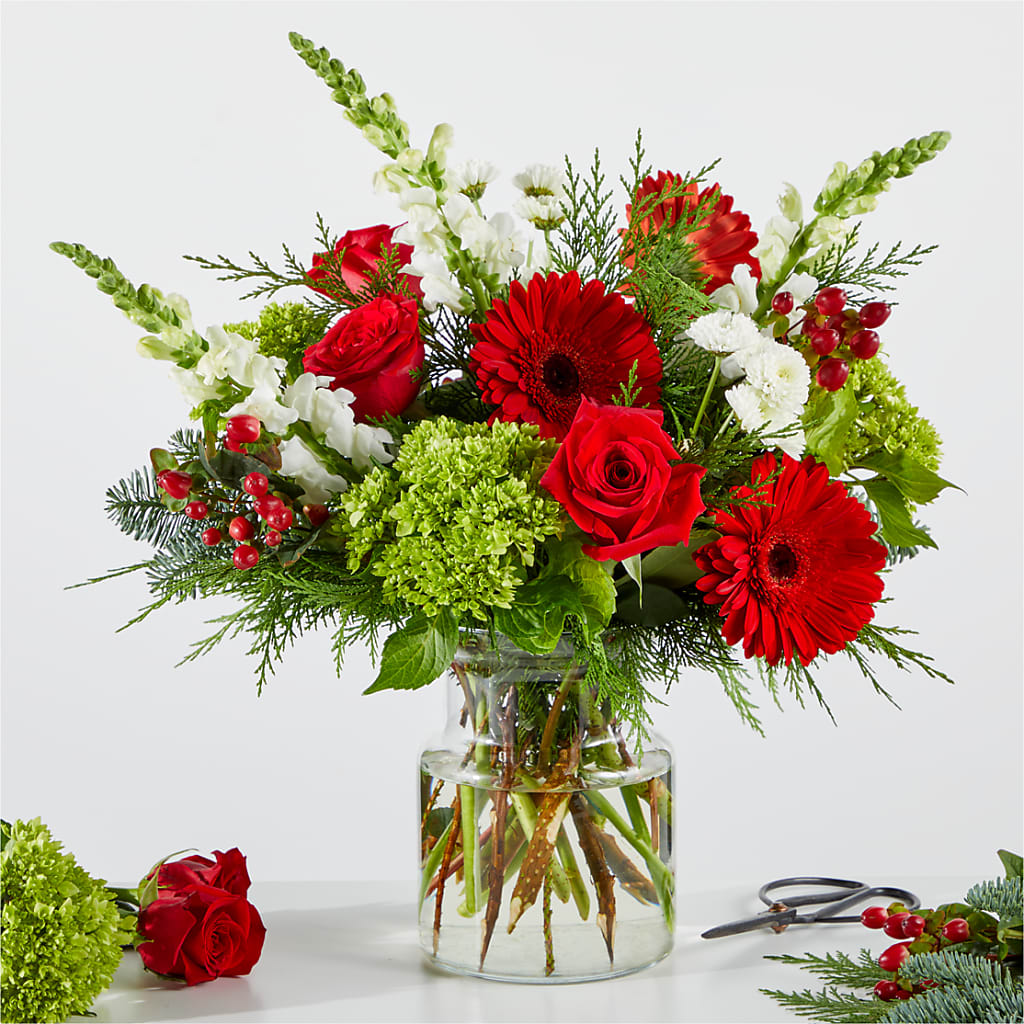 Merry Moment Bouquet – A Florist Original – ANGEL'S FLOWERS AND GIFTS, San Jose CA