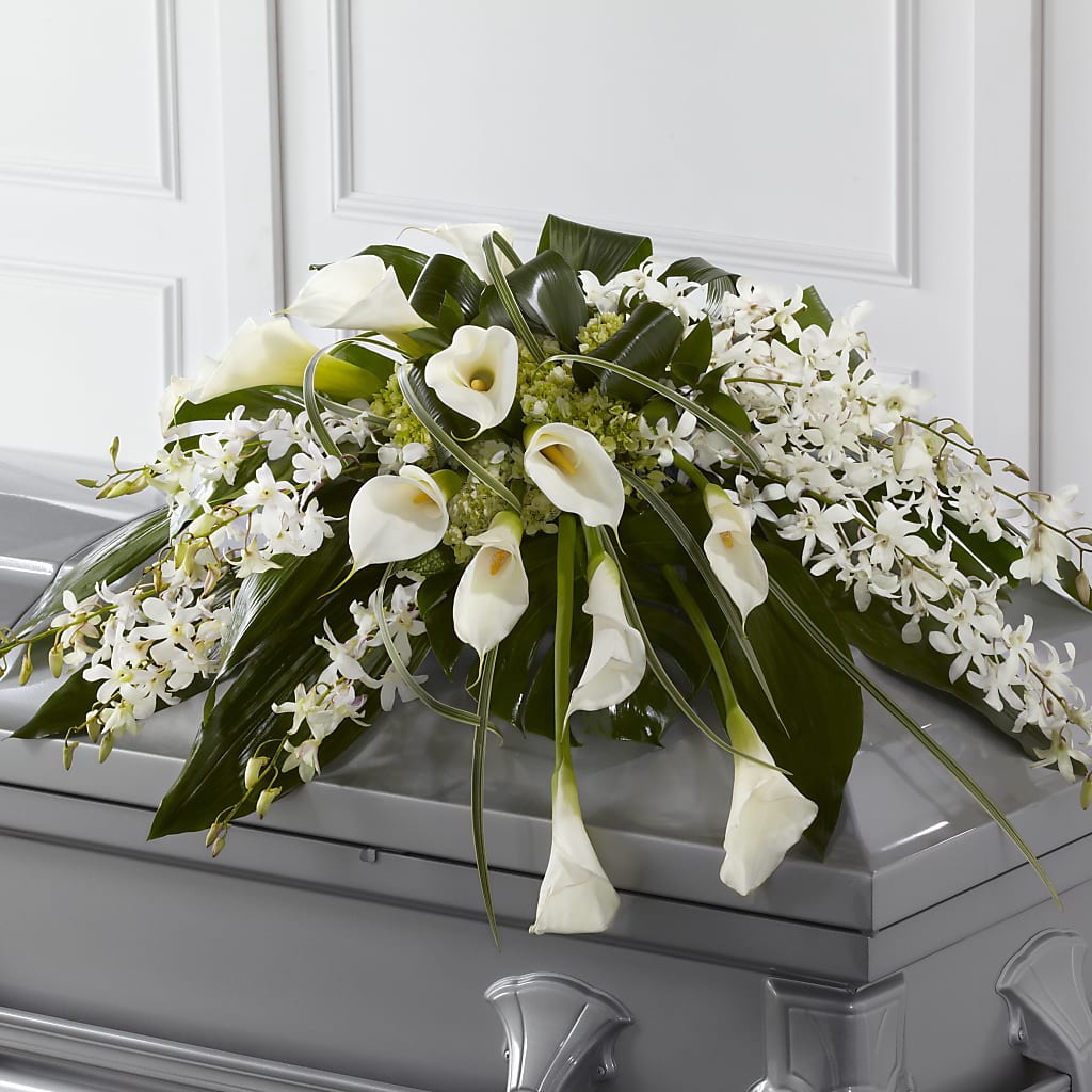 Angel Wings Casket Spray – ANGEL'S FLOWERS AND GIFTS, San Jose CA