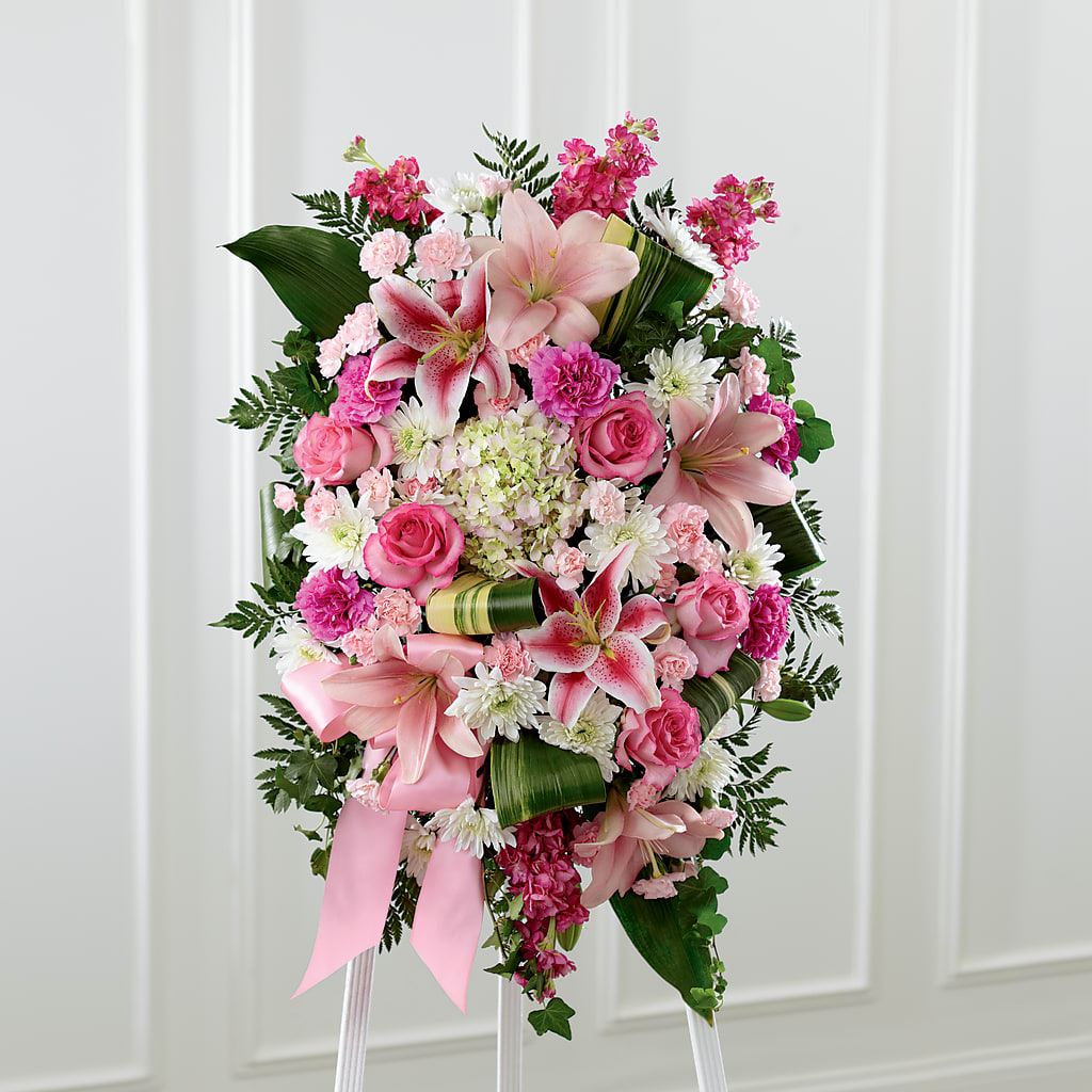 Comforting Standing Spray – ANGEL'S FLOWERS AND GIFTS, San Jose CA