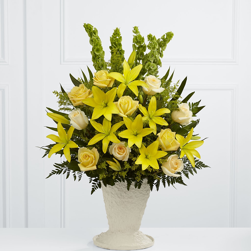 Golden Memories Arrangement – ANGEL'S FLOWERS AND GIFTS, San Jose CA