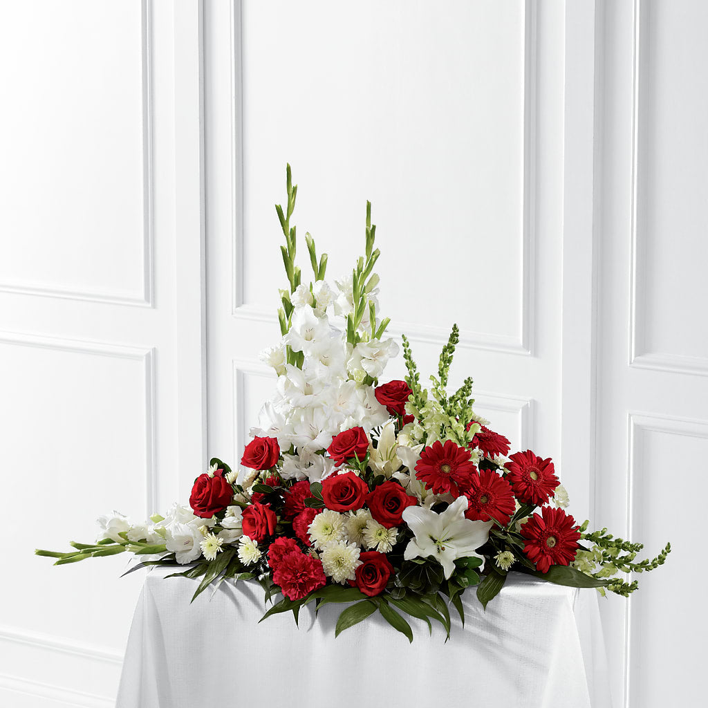 Crimson & White Arrangement – ANGEL'S FLOWERS AND GIFTS, San Jose CA