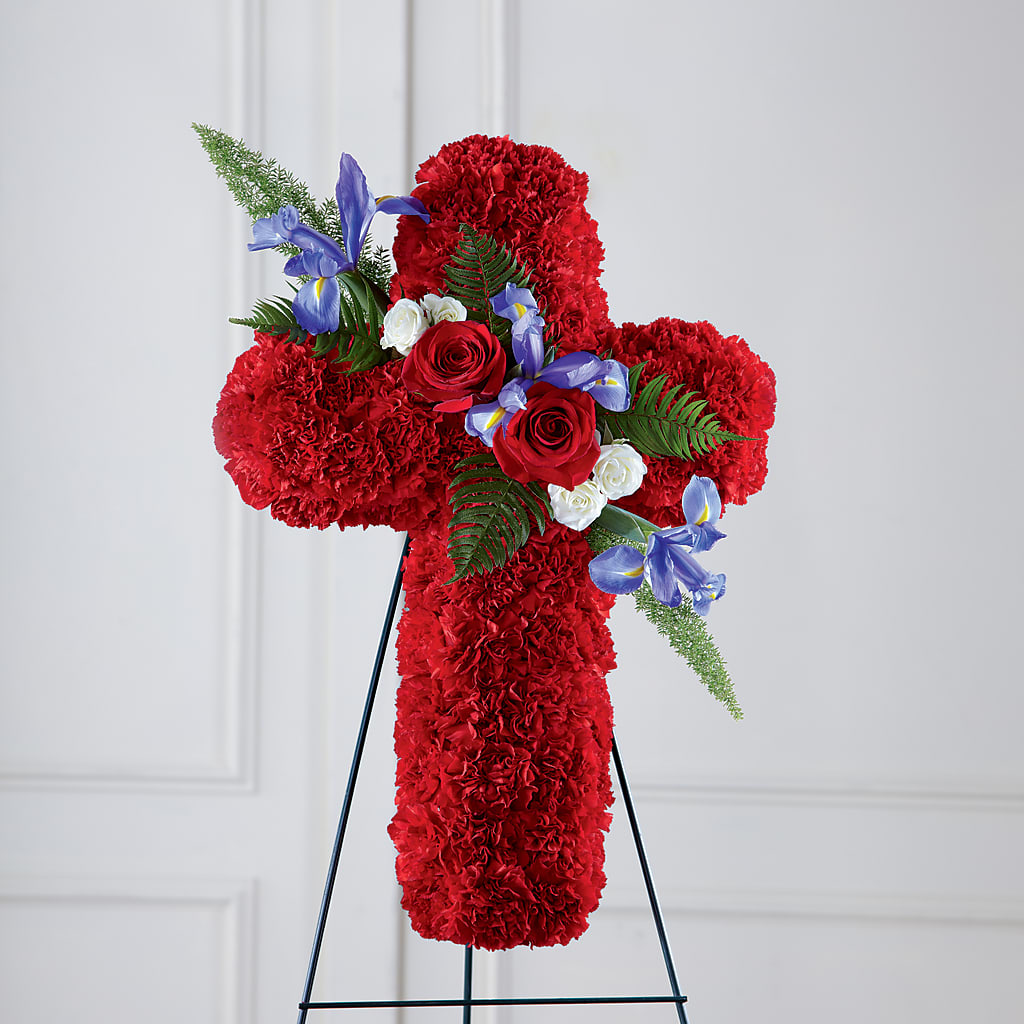 Faithful Hero Floral Cross – ANGEL'S FLOWERS AND GIFTS, San Jose CA