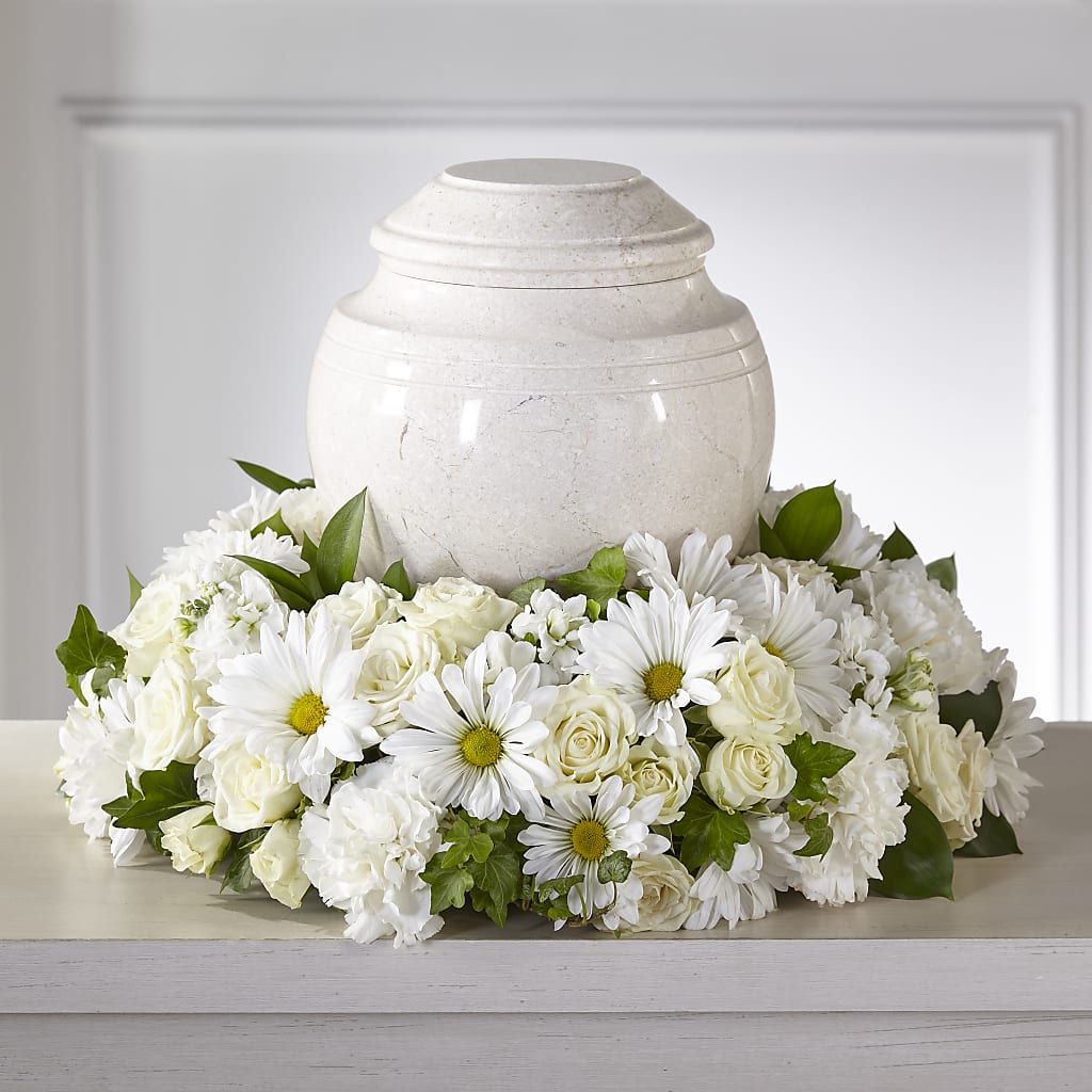 Ivory Gardens Cremation Adornment – ANGEL'S FLOWERS AND GIFTS, San Jose CA