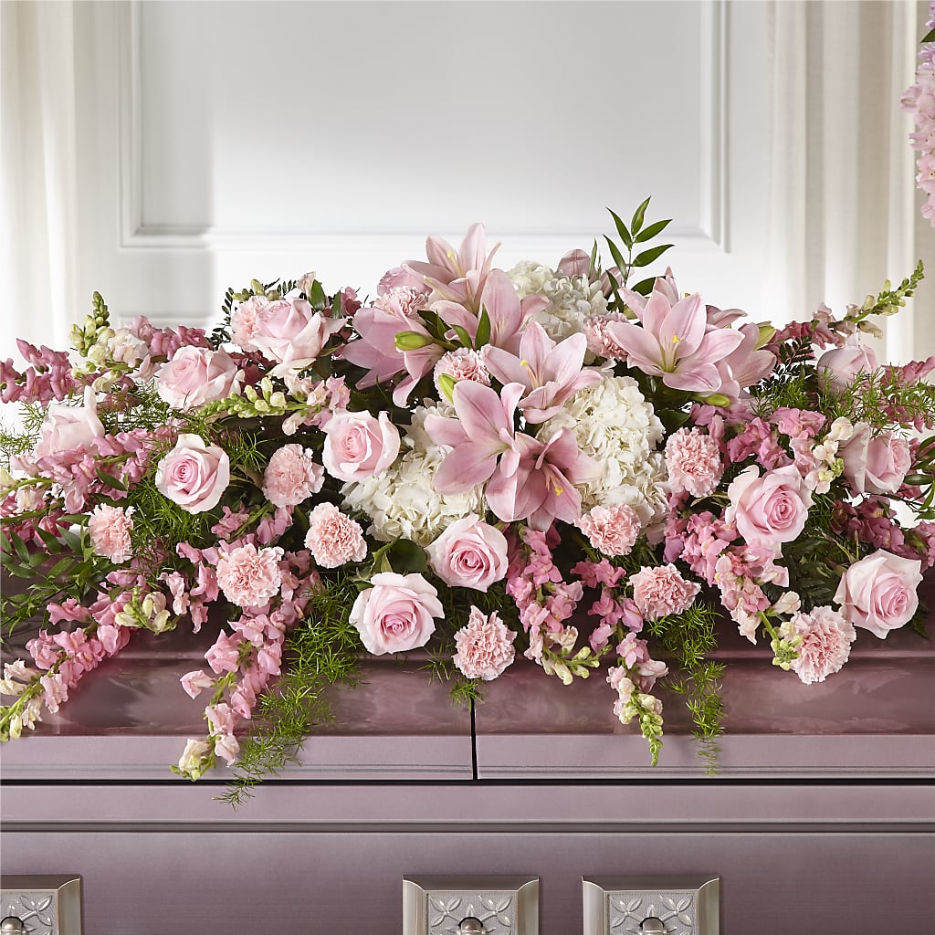 Life & Remembrance Casket Spray – ANGEL'S FLOWERS AND GIFTS, San Jose CA