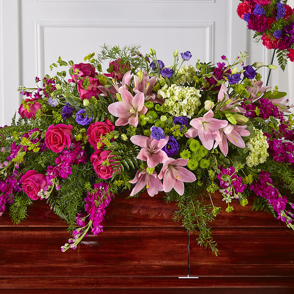 Radiant Tribute Casket Spray – ANGEL'S FLOWERS AND GIFTS, San Jose CA