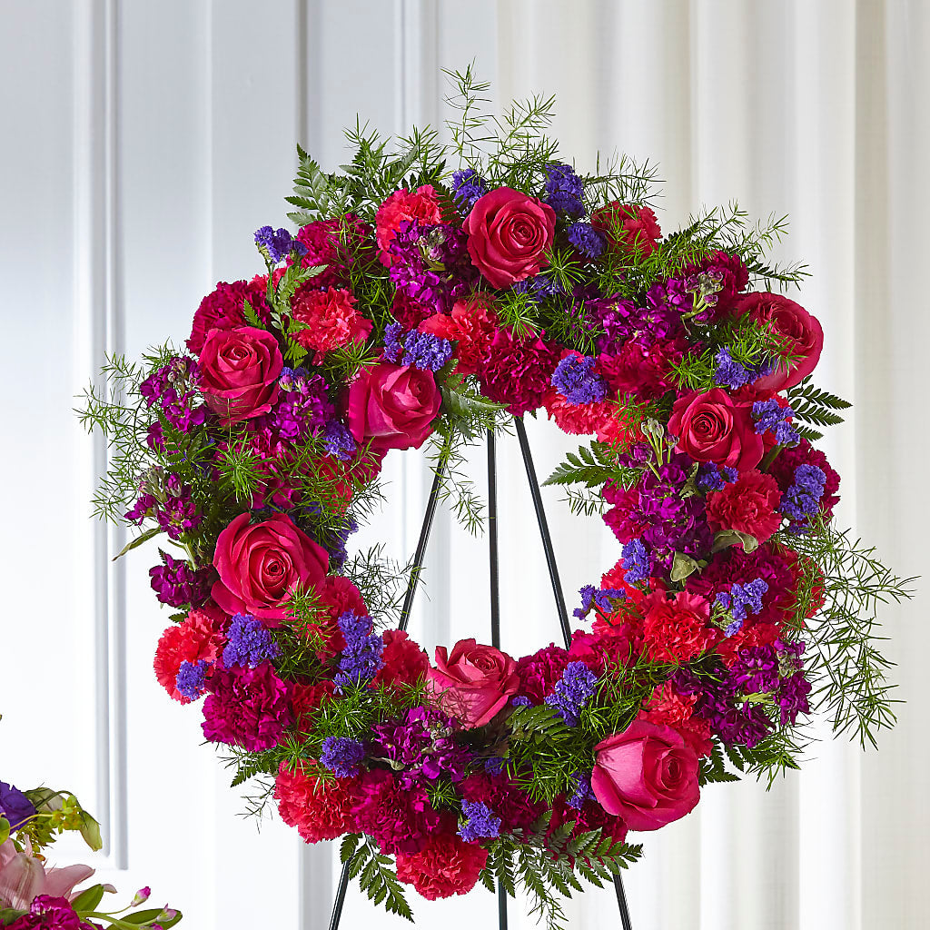 Calming Colors Wreath – ANGEL'S FLOWERS AND GIFTS, San Jose CA