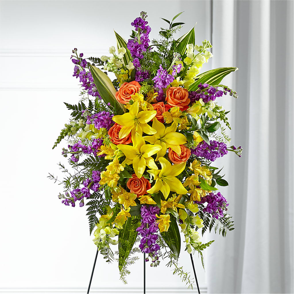 Thoughtful Prayers Standing Spray – ANGEL'S FLOWERS AND GIFTS, San Jose CA