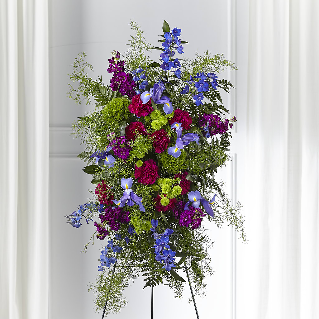 Heavenly Skies Standing Spray – ANGEL'S FLOWERS AND GIFTS, San Jose CA