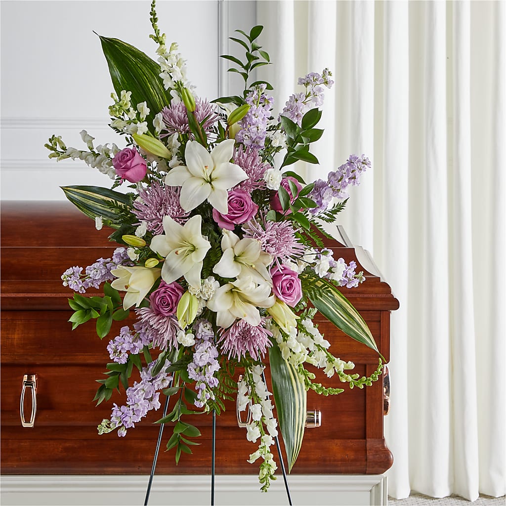 Grateful Hearts Standing Spray – ANGEL'S FLOWERS AND GIFTS, San Jose CA