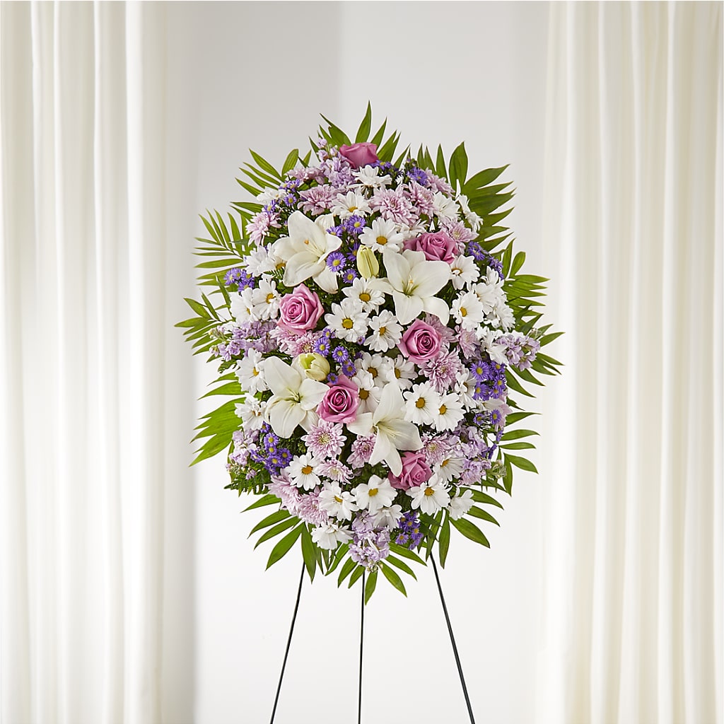 Surrounded by Love Standing Spray – ANGEL'S FLOWERS AND GIFTS, San Jose CA