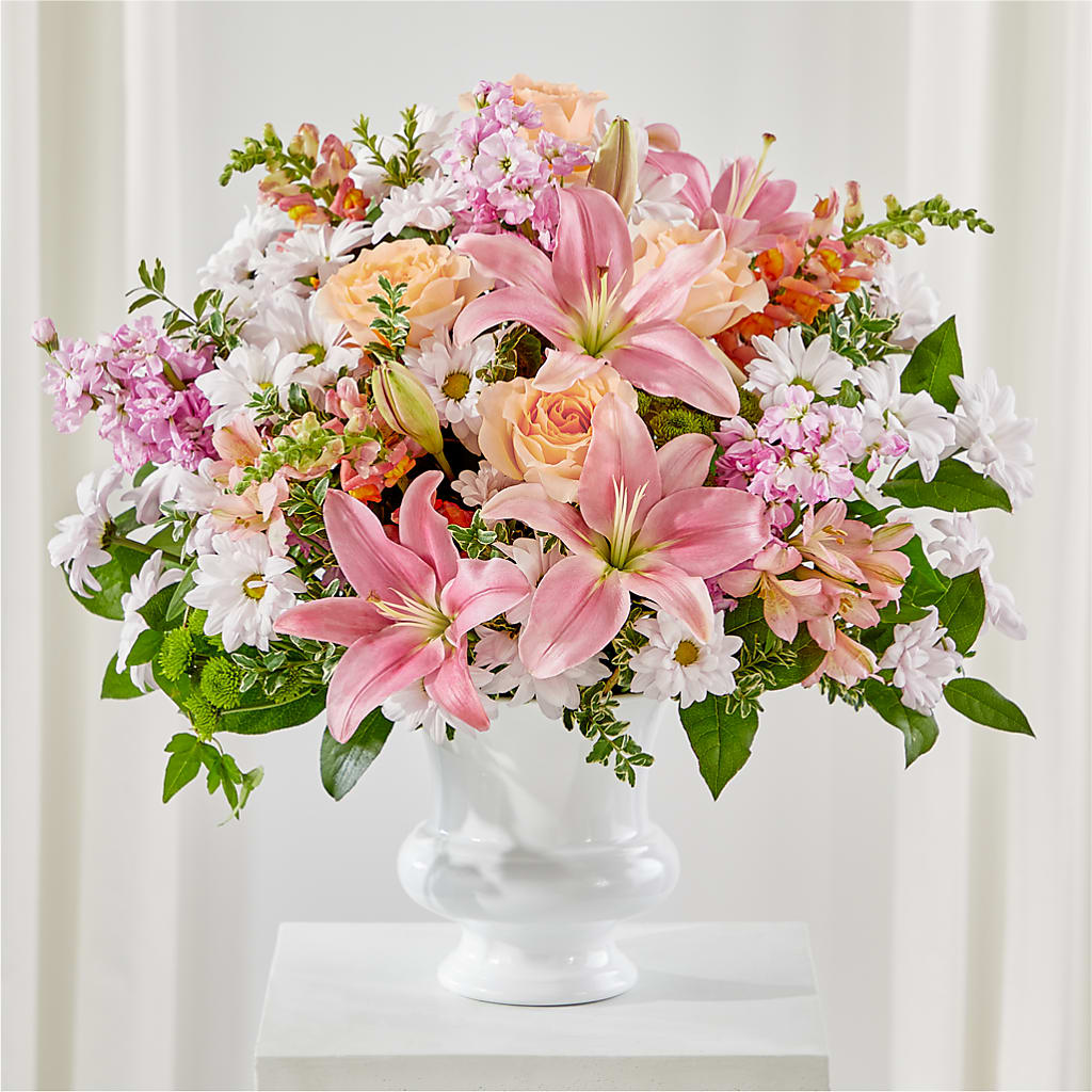 Heartfelt Gesture Urn Arrangement – ANGEL'S FLOWERS AND GIFTS, San Jose CA