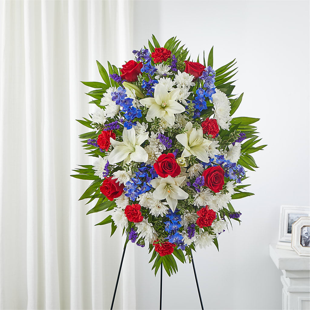 Cherished Service Standing Spray – ANGEL'S FLOWERS AND GIFTS, San Jose CA