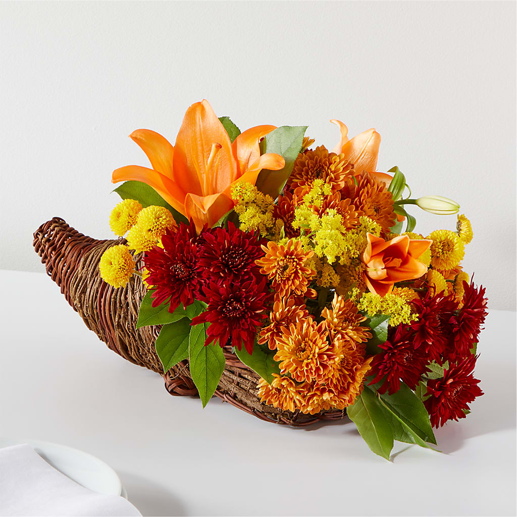 Bouquet of Blessings Cornucopia – ANGEL'S FLOWERS AND GIFTS, San Jose CA