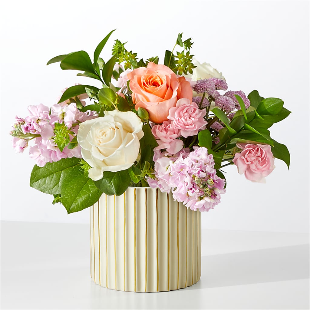 French Market Bouquet with Ivory Vase – ANGEL'S FLOWERS AND GIFTS, San Jose CA