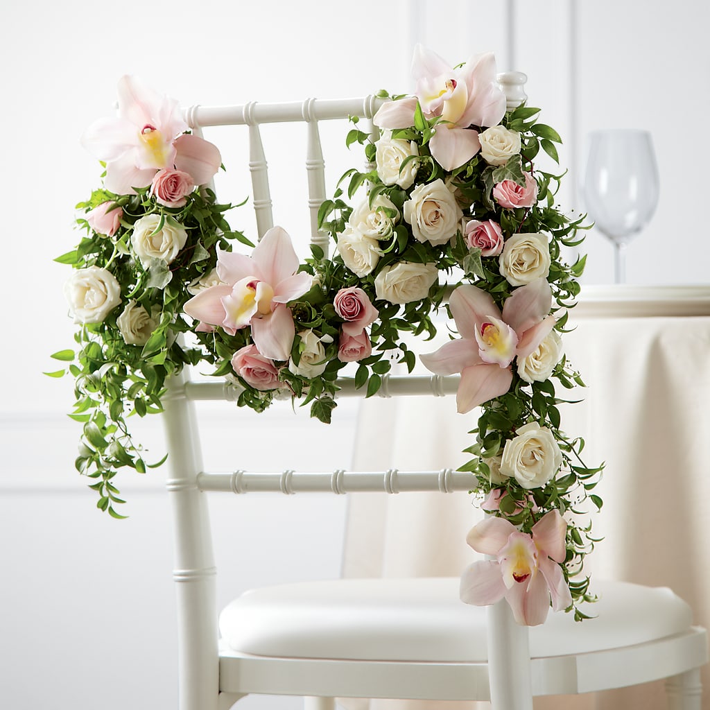 Orchid Rose Chair Décor – ANGEL'S FLOWERS AND GIFTS, San Jose CA