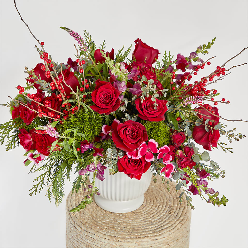 Big Red Bow Bouquet – ANGEL'S FLOWERS AND GIFTS, San Jose CA