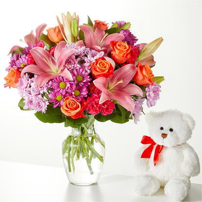 One and Only Bouquet and Bear Bundle – ANGEL'S FLOWERS AND GIFTS, San Jose CA