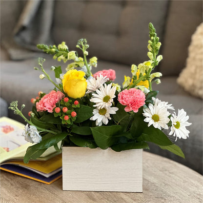 Sun Salutation Box Bouquet – ANGEL'S FLOWERS AND GIFTS, San Jose CA