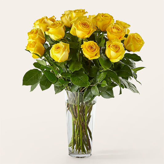 Long Stem Yellow Rose Bouquet – ANGEL'S FLOWERS AND GIFTS, San Jose CA