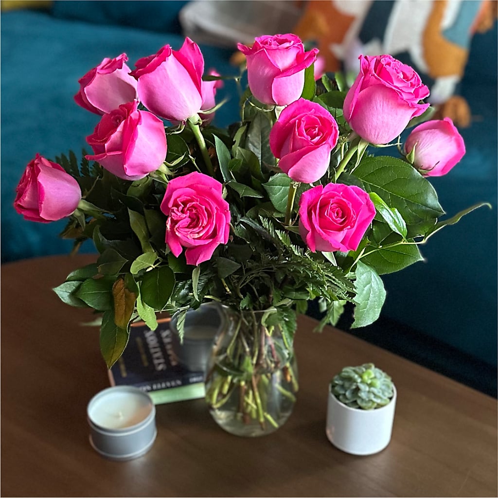 Long Stem Pink Rose Bouquet – ANGEL'S FLOWERS AND GIFTS, San Jose CA