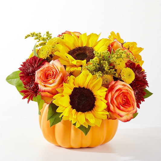 Golden Gourd Pumpkin Bouquet – ANGEL'S FLOWERS AND GIFTS, San Jose CA