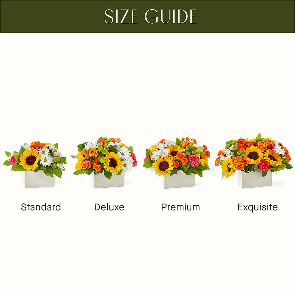 Sun-drenched Blooms Box Bouquet – ANGEL'S FLOWERS AND GIFTS, San Jose CA