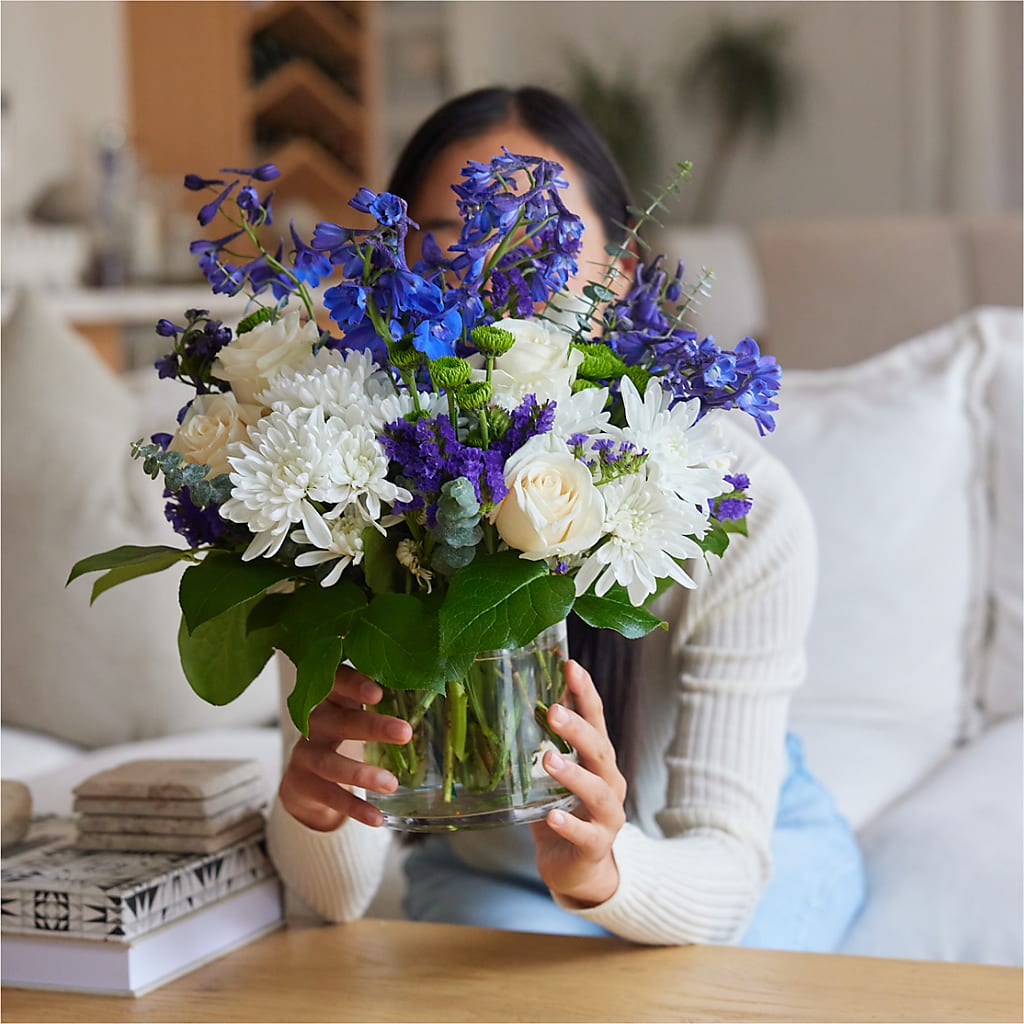 Cerulean Waves Bouquet – ANGEL'S FLOWERS AND GIFTS, San Jose CA