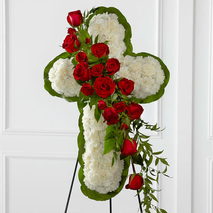 Floral Cross Easel – ANGEL'S FLOWERS AND GIFTS, San Jose CA