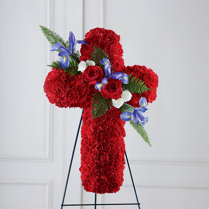 Faithful Hero Floral Cross – ANGEL'S FLOWERS AND GIFTS, San Jose CA