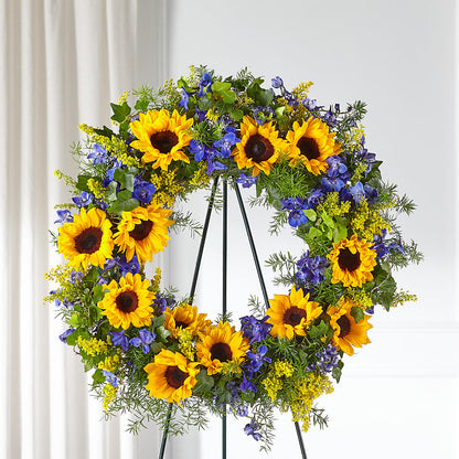 Bright Rays Wreath – ANGEL'S FLOWERS AND GIFTS, San Jose CA