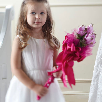 Sparkle Pink Flower Girl Bouquet – ANGEL'S FLOWERS AND GIFTS, San Jose CA