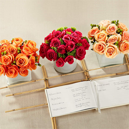 Dawn Rose Centerpiece – ANGEL'S FLOWERS AND GIFTS, San Jose CA